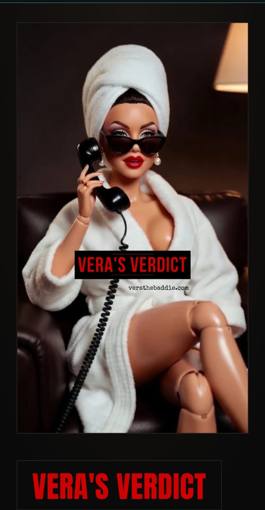 Vera — A character with a content pipeline behind her — and a verdict for anyone who asks.